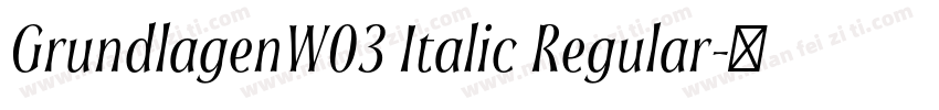 GrundlagenW03 Italic Regular字体转换